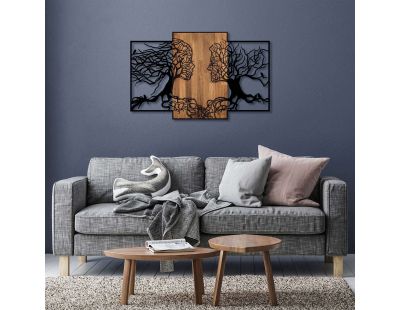 Décoration murale en bois et métal Walnut (Visages)