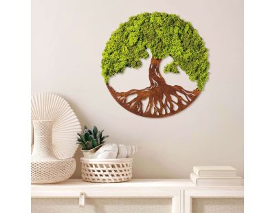 Décoration murale en bois et mousse Arbre 44 cm