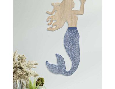 Décoration murale en mdf et métal Sirena 30.5 x 2 x 60 cm