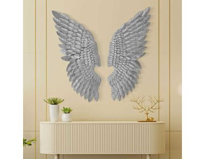 Décoration murale en métal Ali beauty 37.5 x 3 x 100 cm (Argent)
