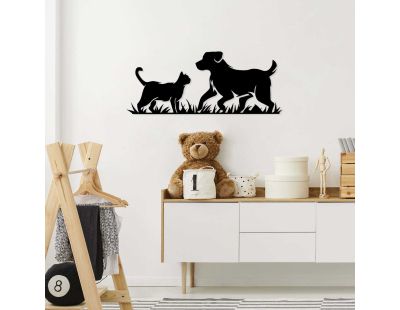 Décoration murale en métal Animal (Chat et Chien)