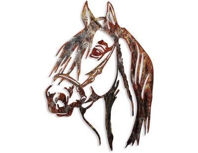 Décoration murale en métal Animal (Cheval (effet rouillé))