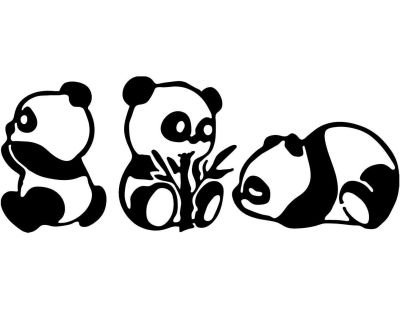 Décoration murale en métal Animal (Pandas)