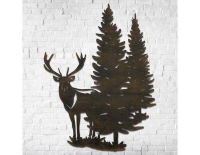 Décoration murale en métal Cerf