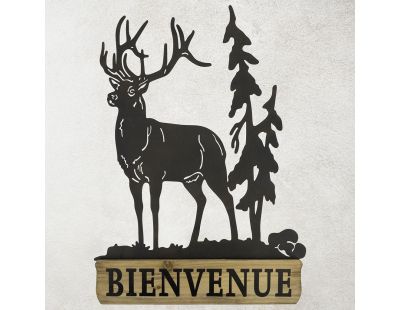 Décoration murale en métal Cerf (Bienvenue)