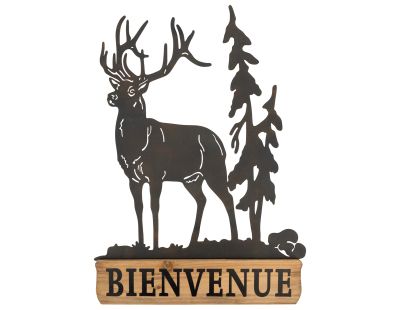 Décoration murale en métal Cerf (Bienvenue)