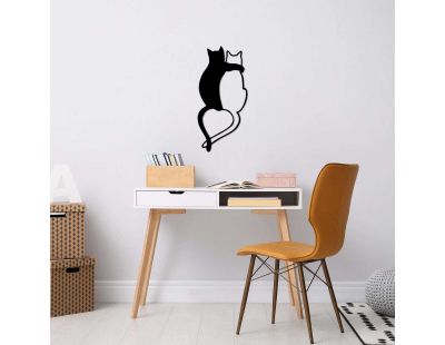 Décoration murale en métal (Chats cœur)