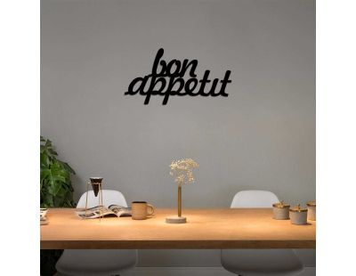 Decoration murale en métal Citation (Bon Appetit 1 - Noir)
