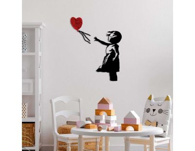 Décoration murale en métal (Fille avec ballon)