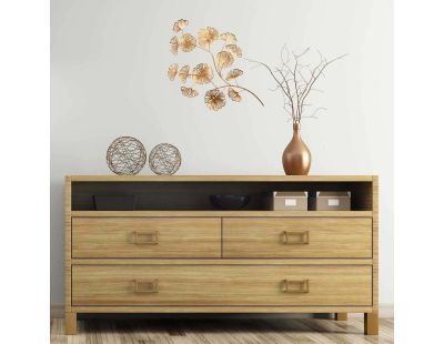 Décoration murale en métal Fleurs dorées 52 cm