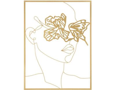 Décoration murale en métal Gold face 60 x 1 x 80 cm