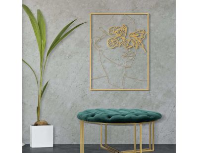 Décoration murale en métal Gold face 60 x 1 x 80 cm