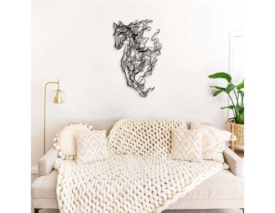 Décoration murale en métal Horse Line Art 41 x 66 cm