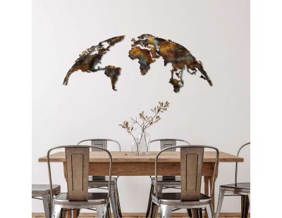 Décoration murale en métal Mappemonde (Modèle 2)