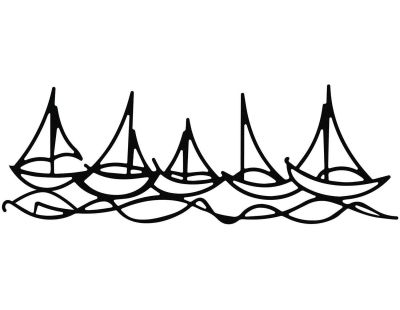 Décoration murale en métal - Mer (Bateaux dans l'eau)