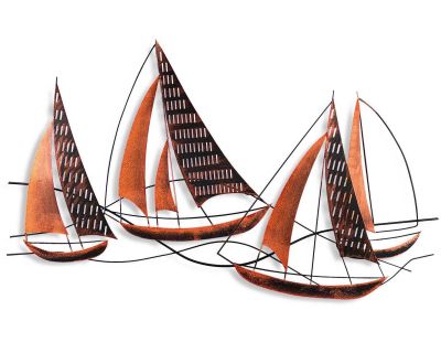 Décoration murale en métal - Mer (Bateaux (effet rouille))