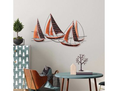Décoration murale en métal - Mer (Bateaux (effet rouille))