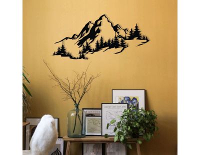 Décoration murale en métal Montagnes 67 x 30 cm
