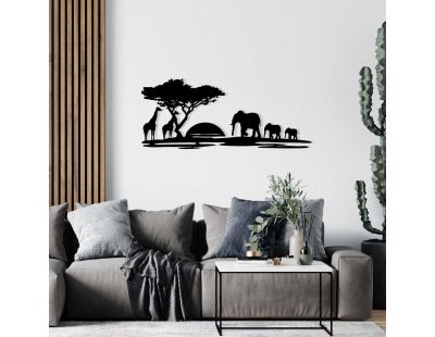 Décoration murale en métal Nature (Baobab et animaux)