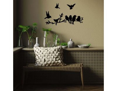 Décoration murale en métal Oiseaux sur branches et en vol