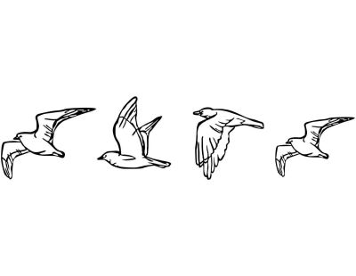 Décoration murale en métal Oiseaux en vol (Modèle 3)