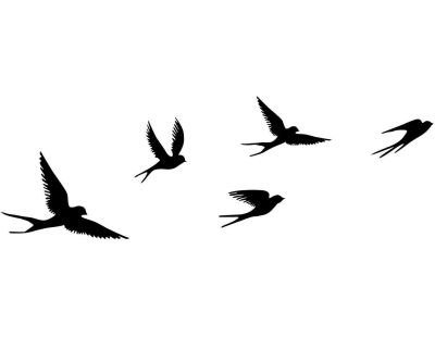 Décoration murale en métal Oiseaux en vol (Modèle 4)