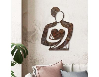 Décoration murale en métal Rusty Hug 52 x 70 cm