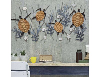 Décoration murale en métal Turtle 132.7 x 5.7 x 69.9 cm
