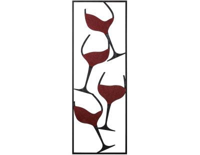 Décoration murale en métal (Verres de vin noir)