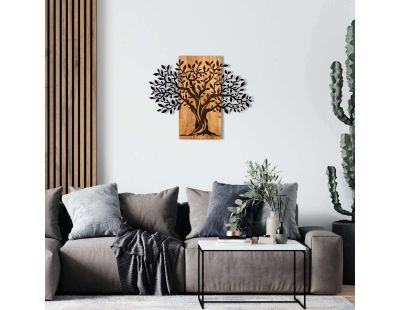 Décoration murale en métal et bois Arbre 72 x 58 cm