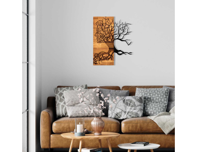 Décoration murale en métal et bois Arbre