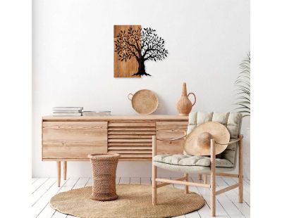 Décoration murale en métal et bois Arbre (Modèle 2)