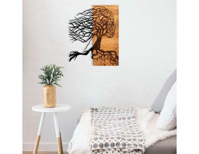Décoration murale en métal et bois Arbre (Modèle 10)