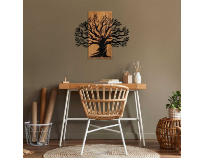 Décoration murale en métal et bois Arbre (Modèle 7)