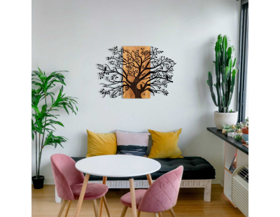 Décoration murale en métal et bois Arbre (Modèle 6)