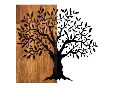 Décoration murale en métal et bois Arbre (Modèle 2)
