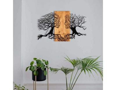 Décoration murale en métal et bois Arbres 92 x 58 cm