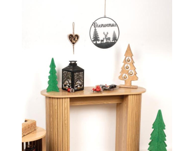 Décoration murale métal et bois Bienvenue (Lot de 2)