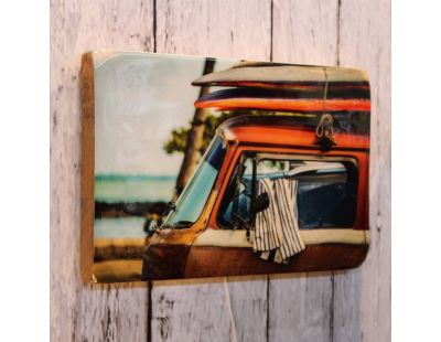 Décoration murale ou à poser en bois émaillé Surf