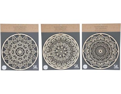 Décoration murale ronde Mandala 40 cm (Lot de 3)