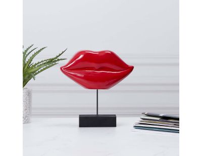 Décoration à poser bouche 20 cm (Rouge)