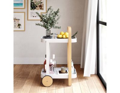 Desserte en acier 2 plateaux  Bellwood (Blanc)