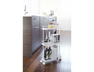 Desserte de cuisine sur roulettes Slim (Blanc)