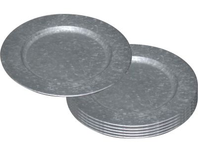 Dessous d'assiette en métal galvanisé (Lot de 6)
