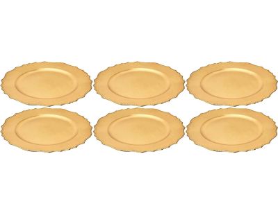 Dessous d'assiette en plastique doré Royal (Lot de 6)