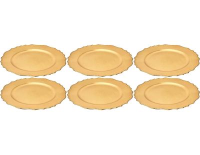 Dessous d'assiette en plastique doré Royal (Lot de 6)