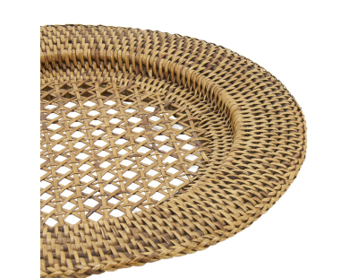 Dessous d'assiette en rotin et cannage (Antique)