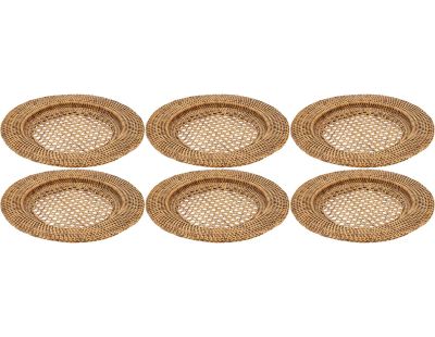 Dessous d'assiette en rotin et cannage (Lot de 6)