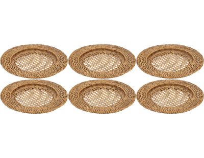 Dessous d'assiette en rotin et cannage (Lot de 6)