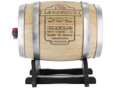 Distributeur de vin tonneau 5 litres Bistrot (Gris)